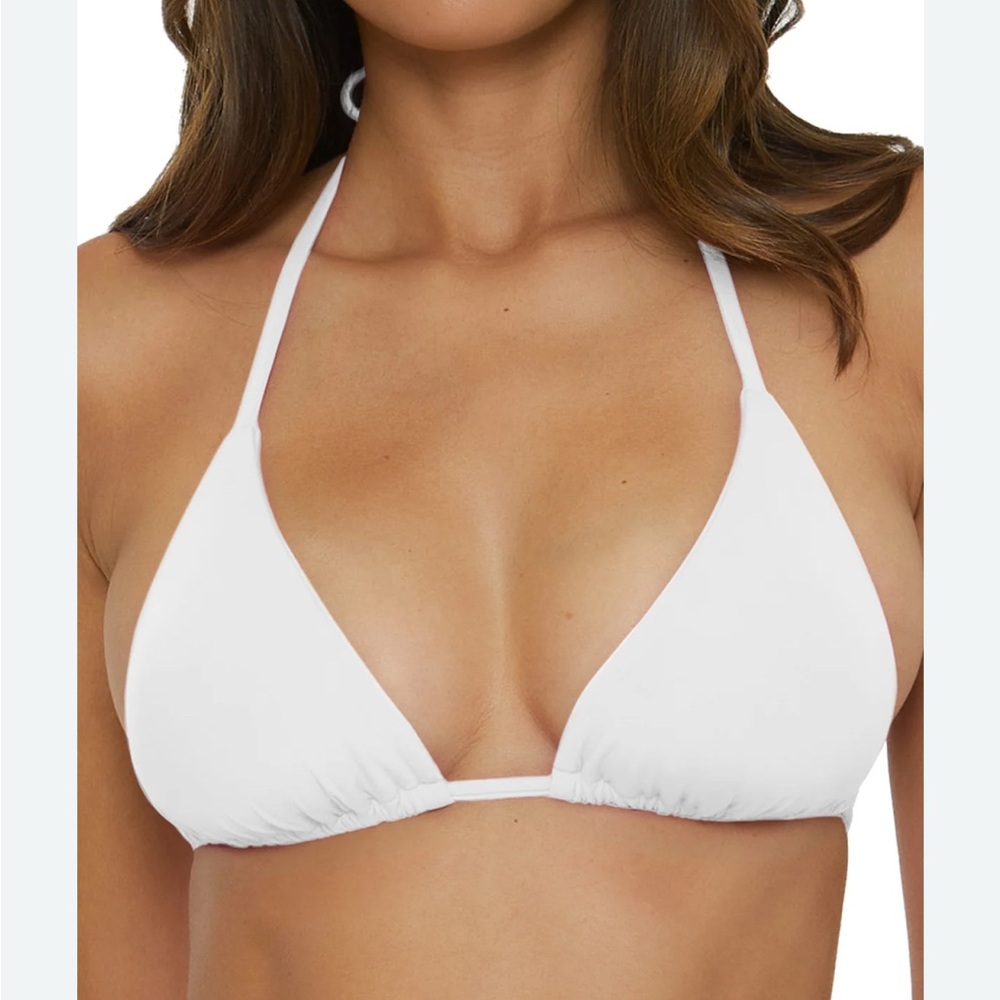 BECCA White Triangle Bikini Top Swimwear